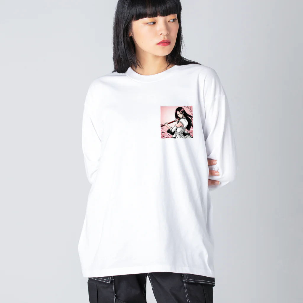 maco9486の女戦士 ビッグシルエットロングスリーブTシャツ