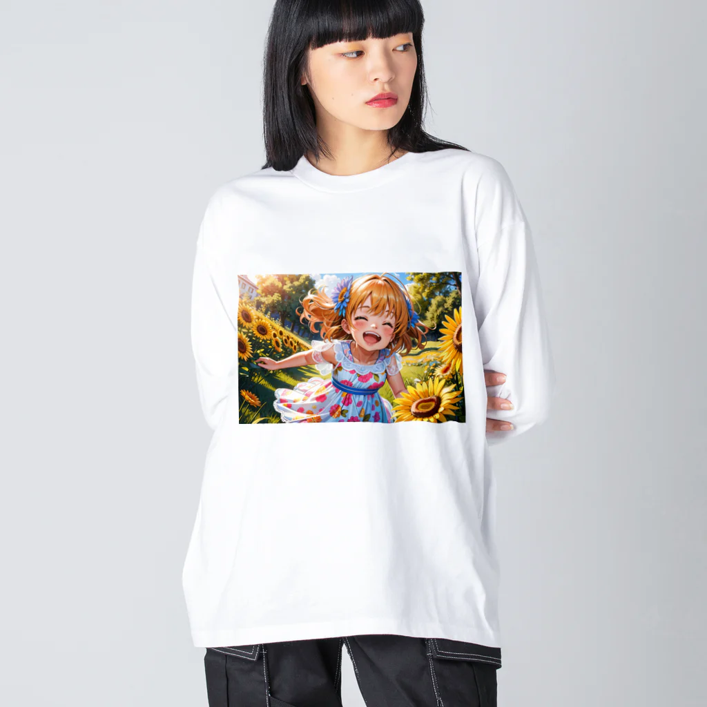 poketuのかわいい少女のイラストグッズ Big Long Sleeve T-Shirt