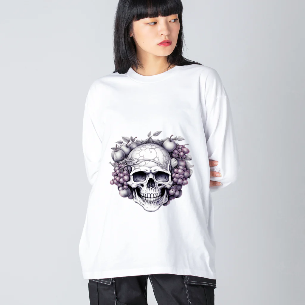 LCOMLのフルーツに囲まれたSKULL Big Long Sleeve T-Shirt