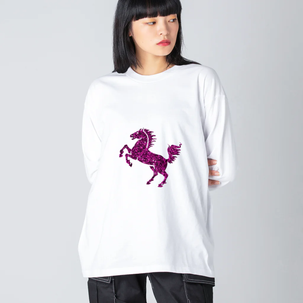 mumusの馬　sequinspink ビッグシルエットロングスリーブTシャツ