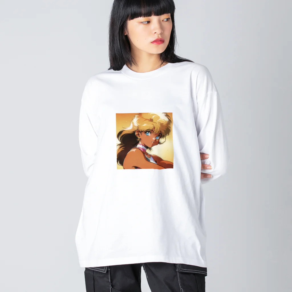 monmoruの1980s ロングヘアーギャル ビッグシルエットロングスリーブTシャツ