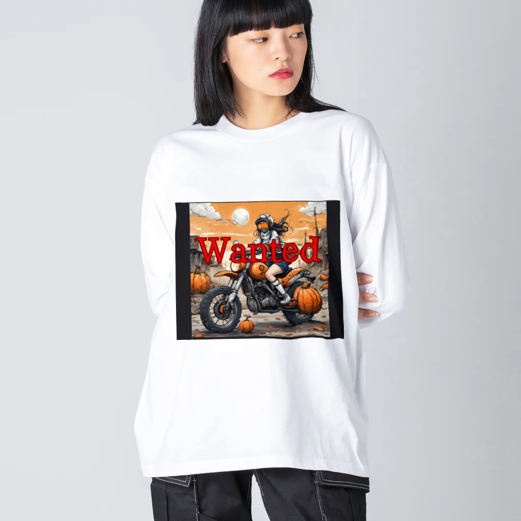 ZONT-13_SUのお尋ね者ライダー ビッグシルエットロングスリーブTシャツ