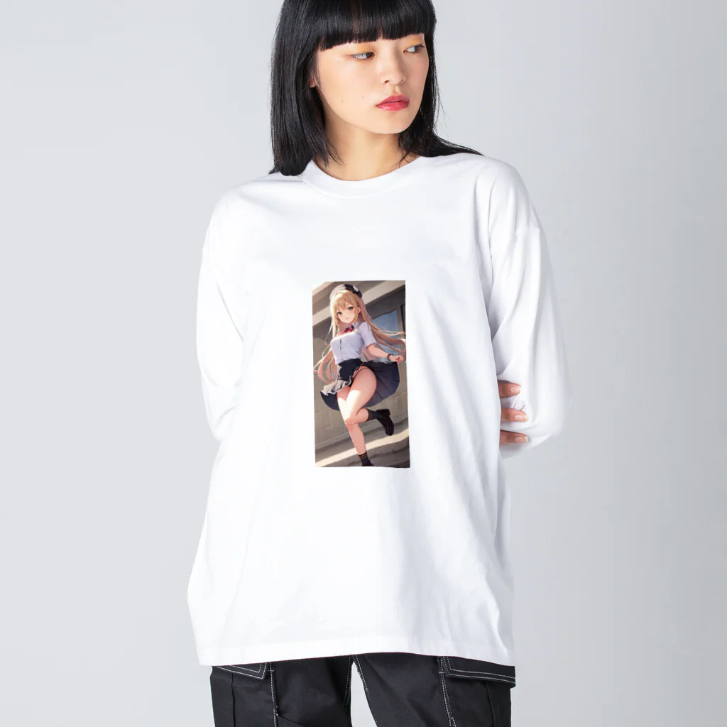 nAzuのミニスカート女子 Big Long Sleeve T-Shirt