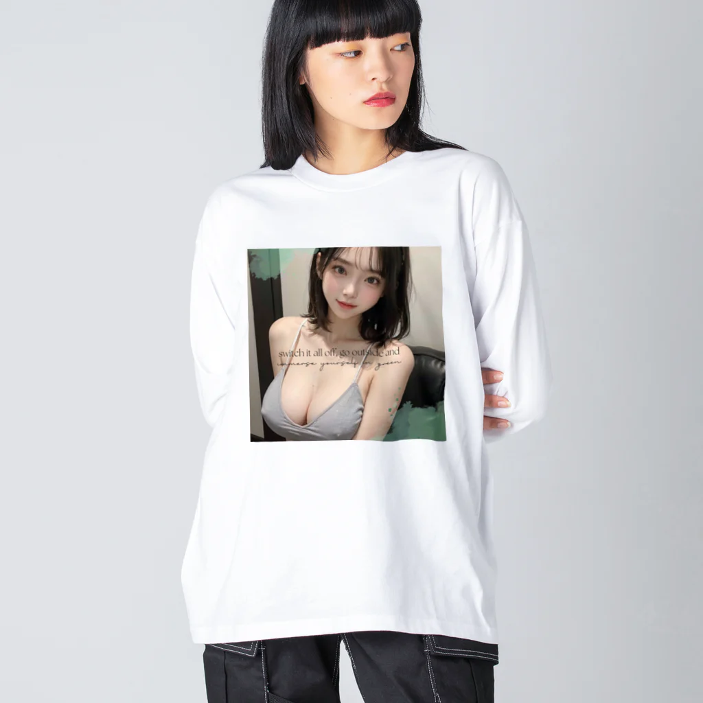 sounya sounyaの美女 図鑑（ニットブラ） Big Long Sleeve T-Shirt