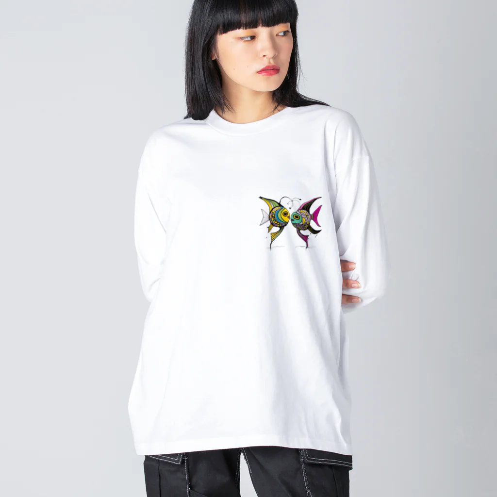 猫魚鳥時々犬等 arte♡のFortune Fish ♡ Big Long Sleeve T-Shirt