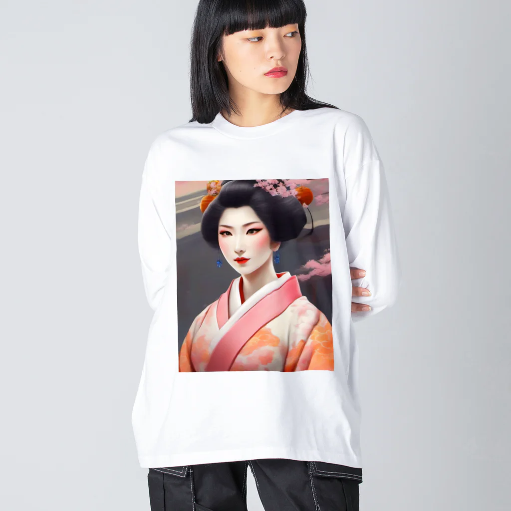 wawomotsuのJapanese Courtesan Bloom Tee ”Geisha” ビッグシルエットロングスリーブTシャツ