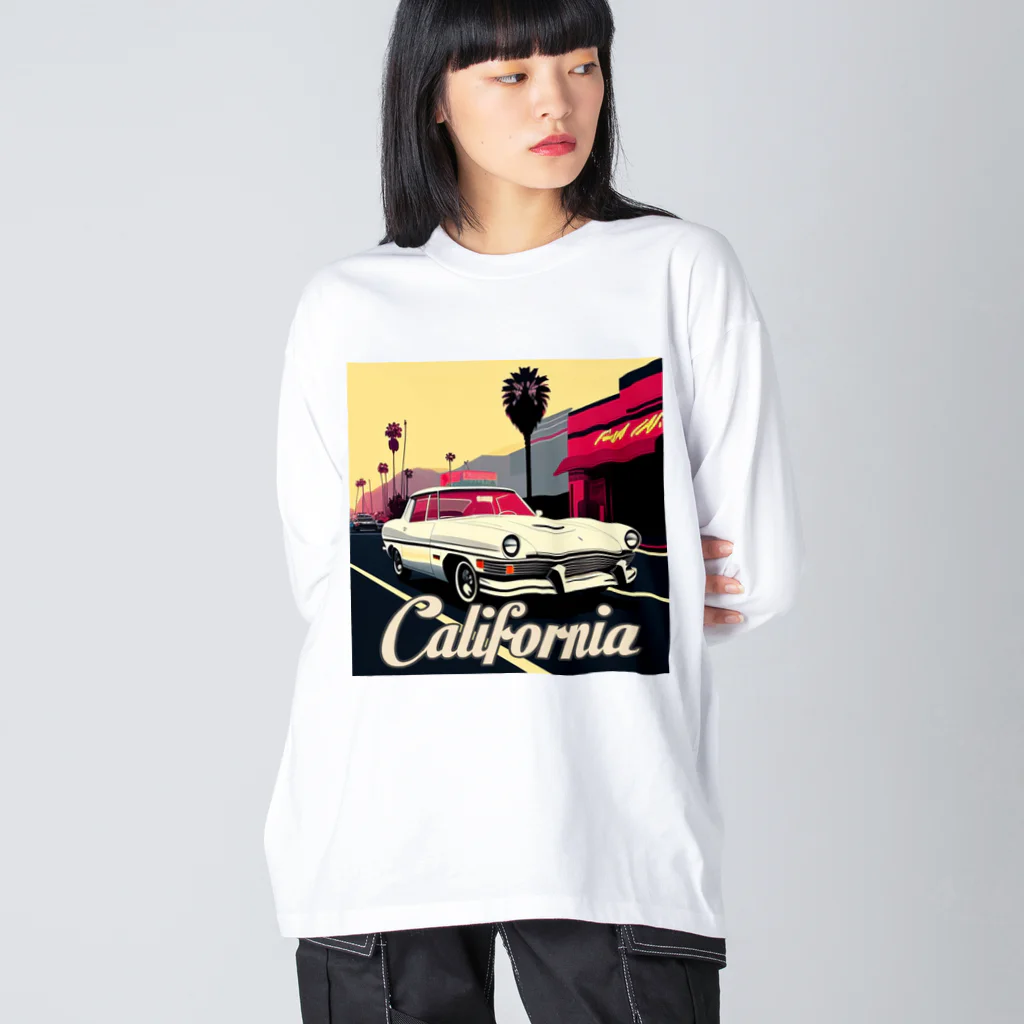 めそぽのカリフォルニアの白い車 Big Long Sleeve T-Shirt