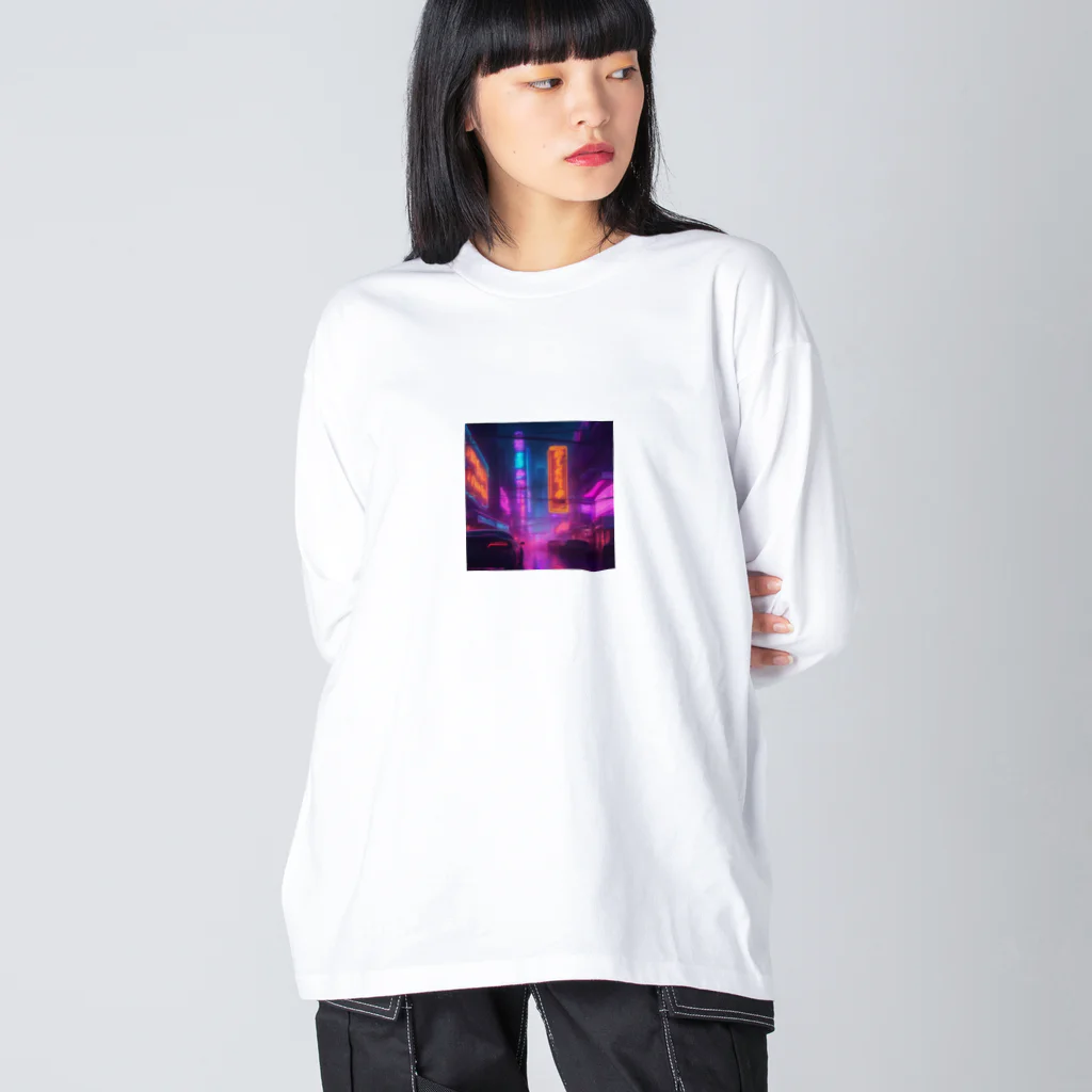 rico_121の雨のネオン街 Big Long Sleeve T-Shirt