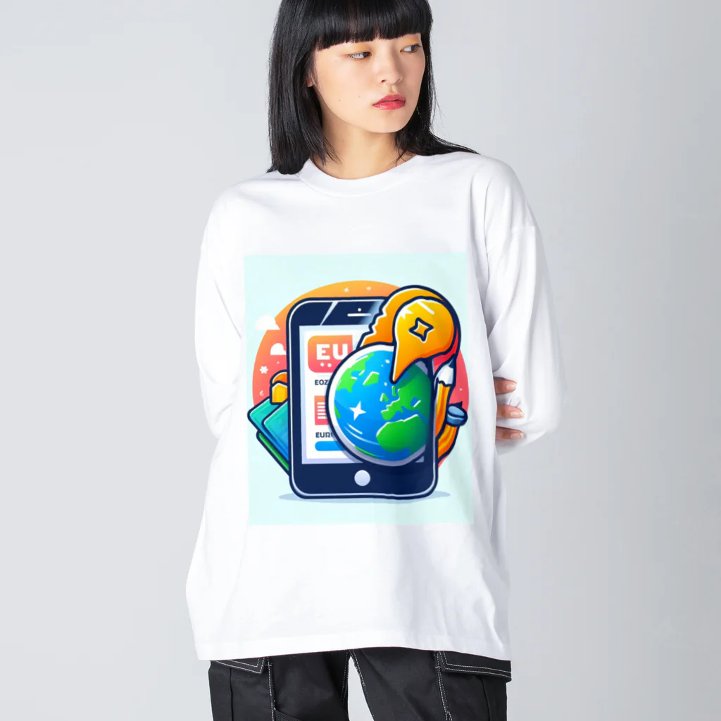 ワンダーワールド・ワンストップのスマホとユニークなキャラクター Big Long Sleeve T-Shirt