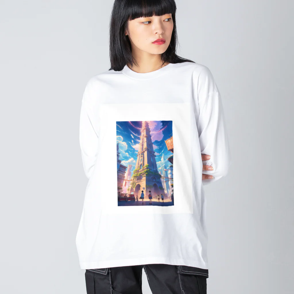 ワンダーワールド・ワンストップの空高くそびえ立つ塔 Big Long Sleeve T-Shirt