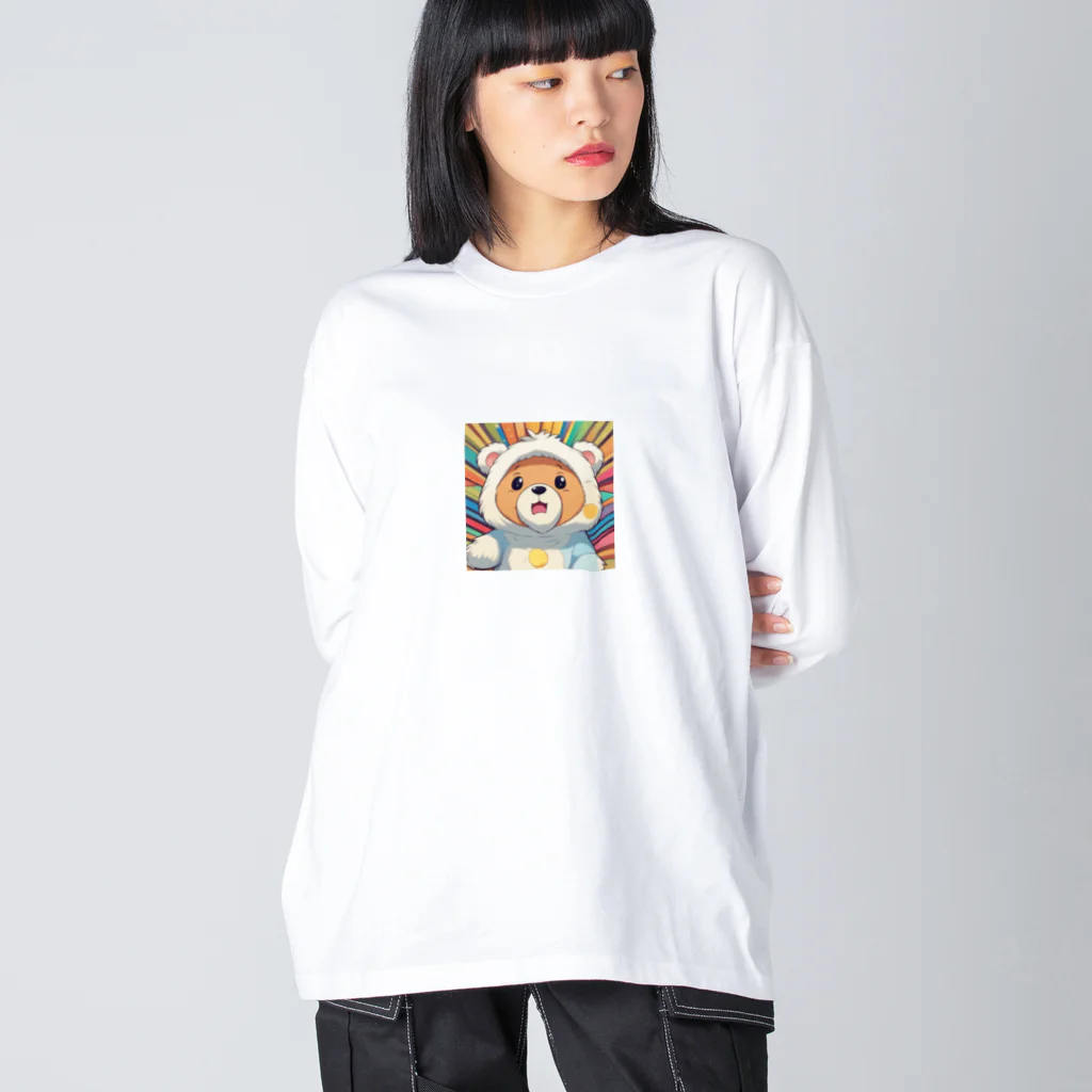 maloneyの被りものクマちゃん ビッグシルエットロングスリーブTシャツ