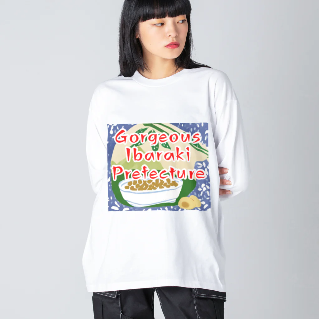 全国ご当地名産good+Sの【茨城県】ご当地名産デザイングッズ Big Long Sleeve T-Shirt