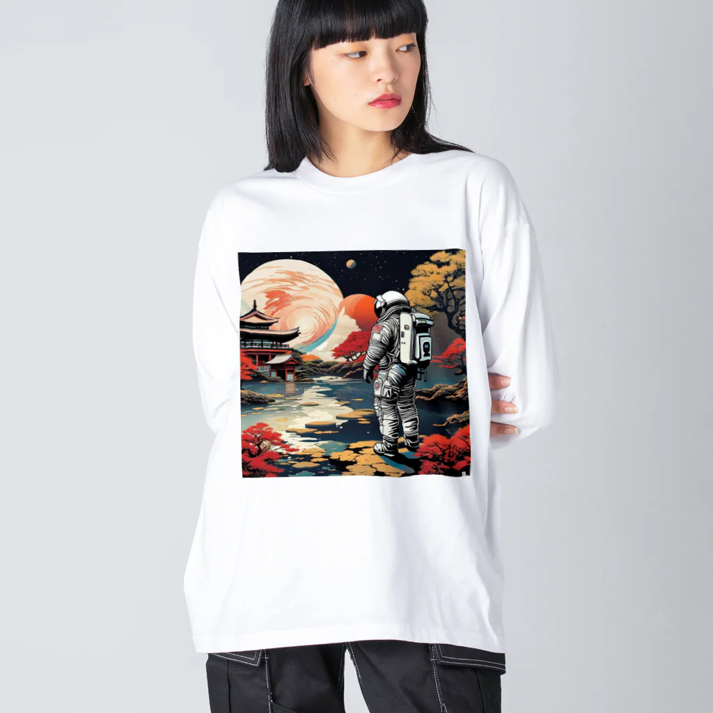 宇宙開発デザイン科の惑星『京都』 ビッグシルエットロングスリーブTシャツ