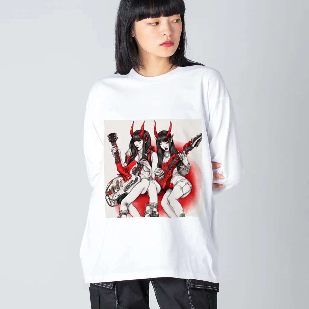 HELLOの赤デビル女ダ・ゾーン Big Long Sleeve T-Shirt