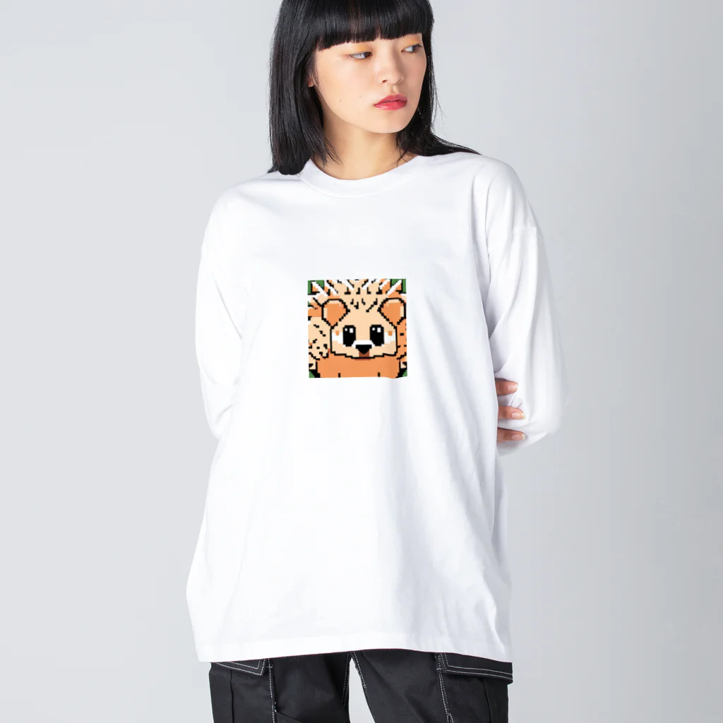 ドット絵あにまるさんの【はりねずみ】ドット絵あにまるさん ビッグシルエットロングスリーブTシャツ