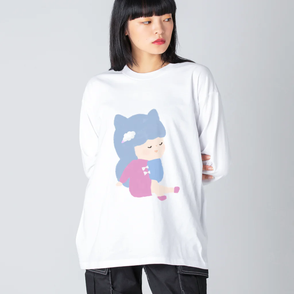 KUMORIのくもりちゃん01 ビッグシルエットロングスリーブTシャツ