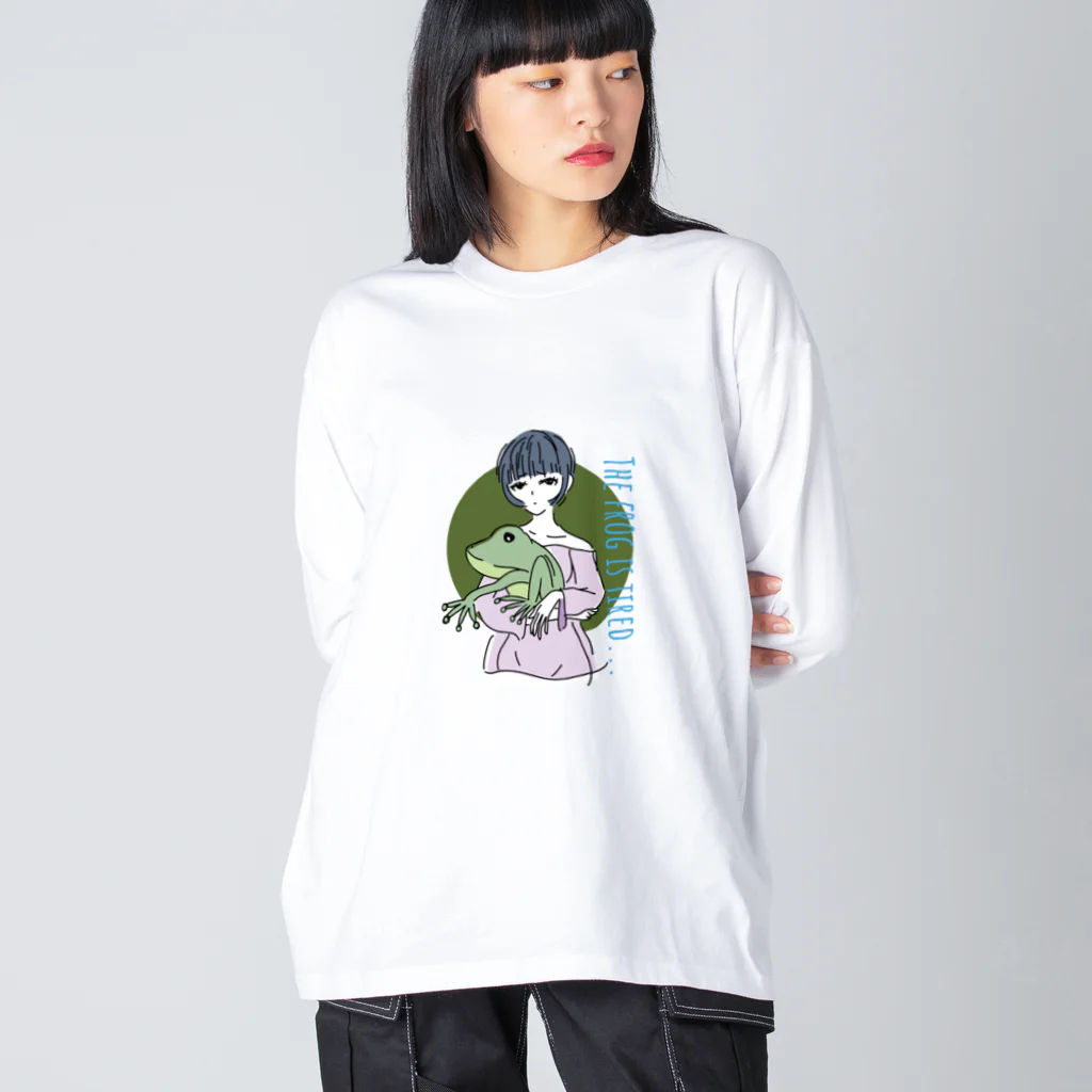 chicodeza by suzuriのカエル好きな女の子 Big Long Sleeve T-Shirt