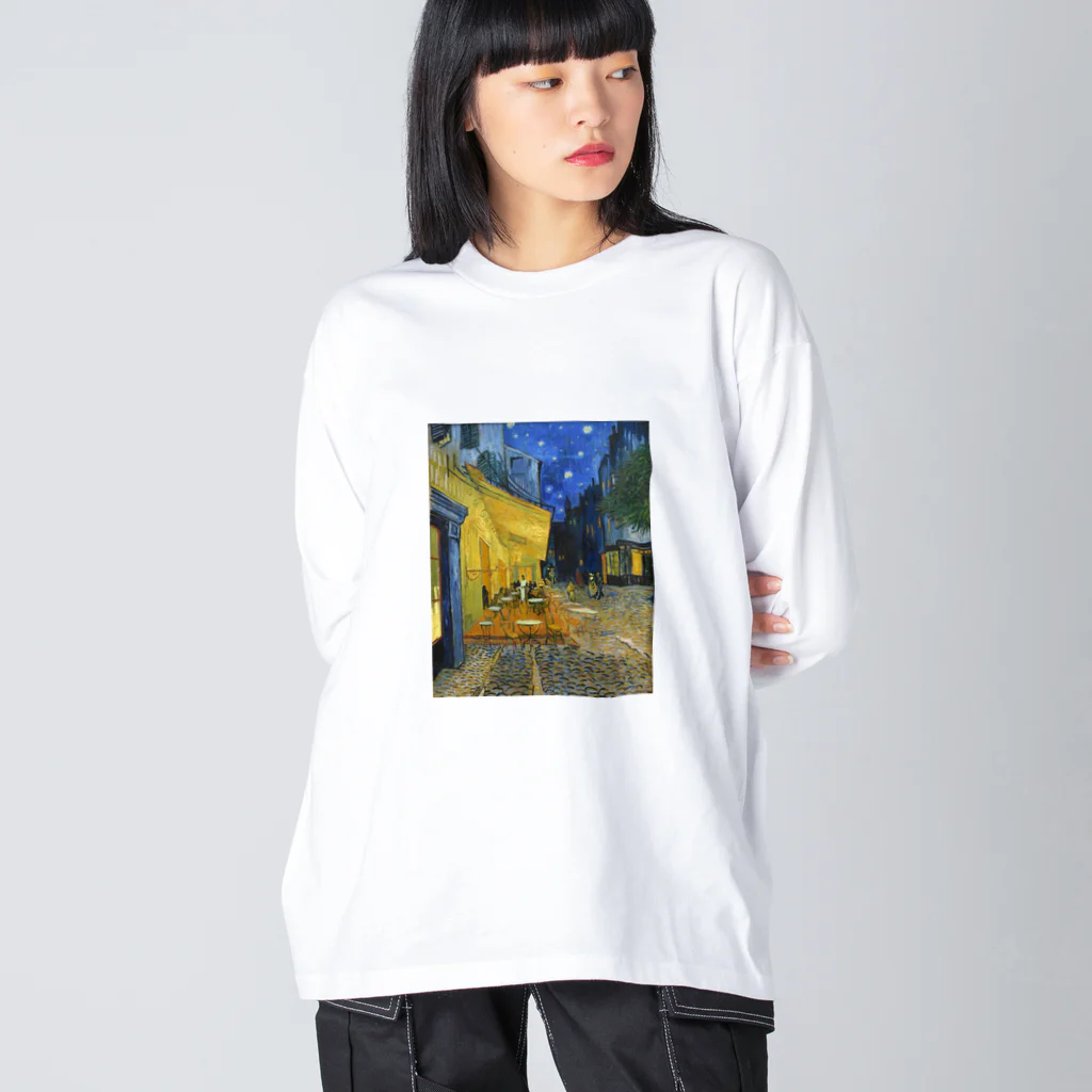 名画館のゴッホ「夜のカフェテラス」　フィンセント・ファン・ゴッホの絵画【名画】 Big Long Sleeve T-Shirt