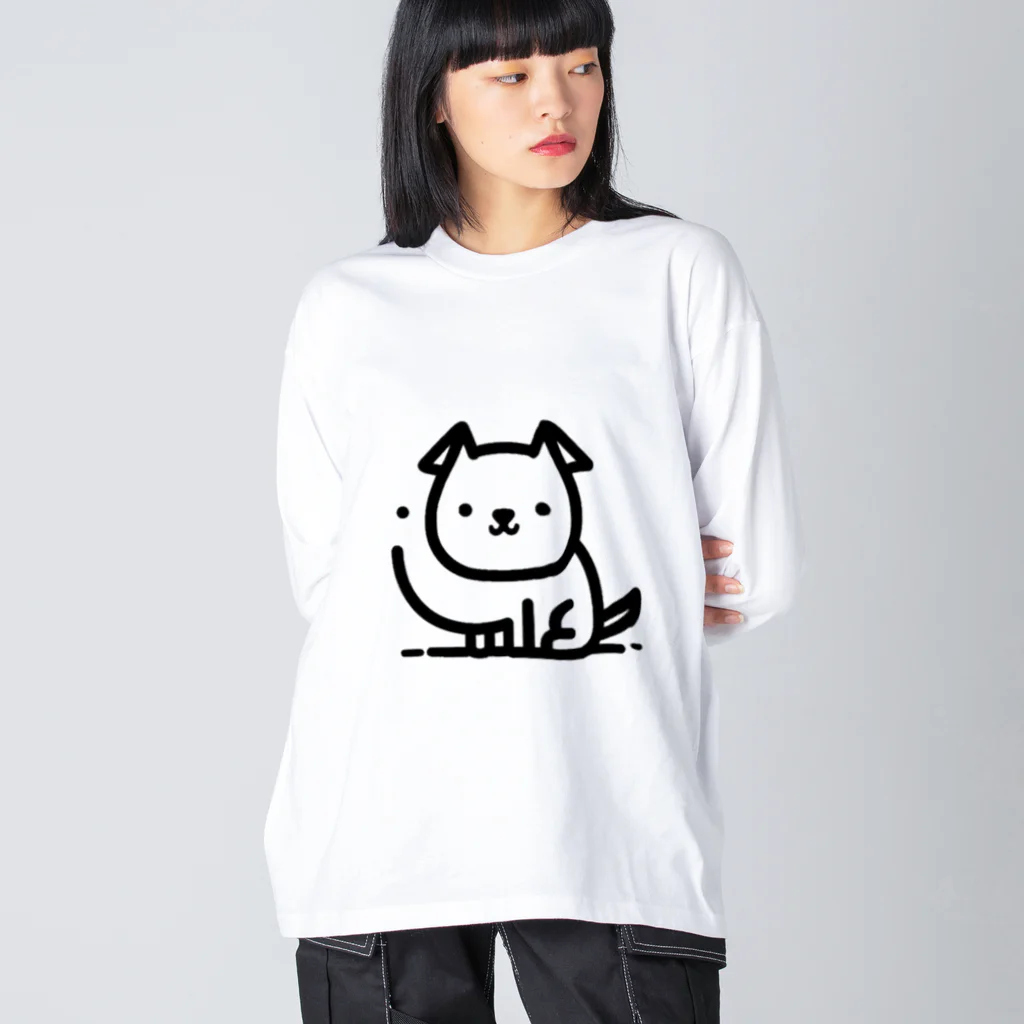 終わらない夢🌈のつぶらな瞳のわんこ🐾 ビッグシルエットロングスリーブTシャツ