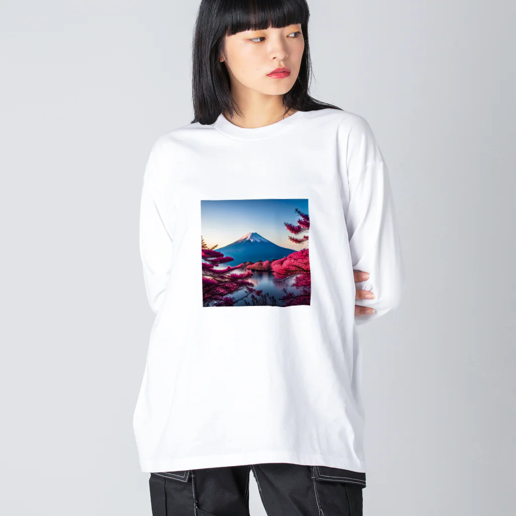 P.H.C（pink house candy）の富士山と紅葉、そして湖のグッズ Big Long Sleeve T-Shirt