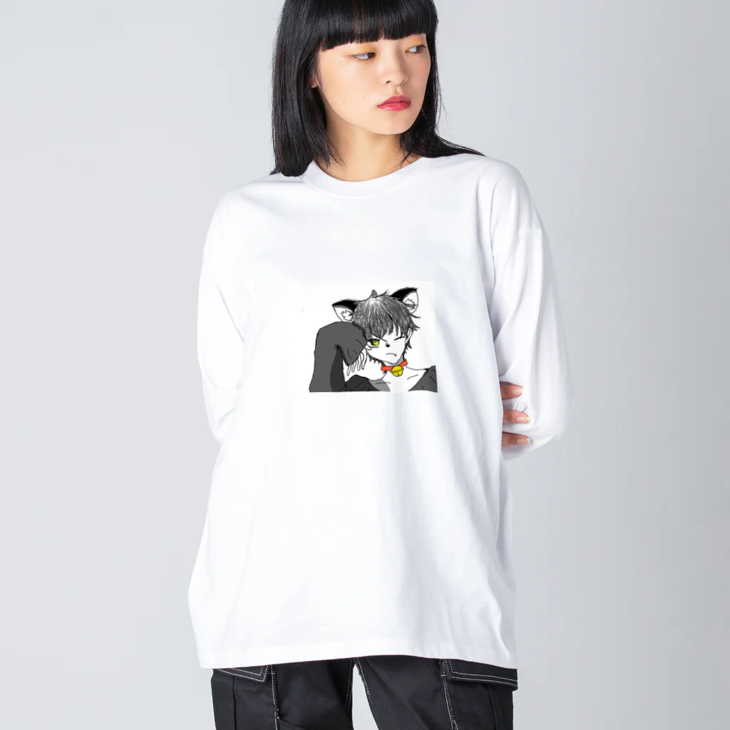 プラットフォームの猫メン ビッグシルエットロングスリーブTシャツ