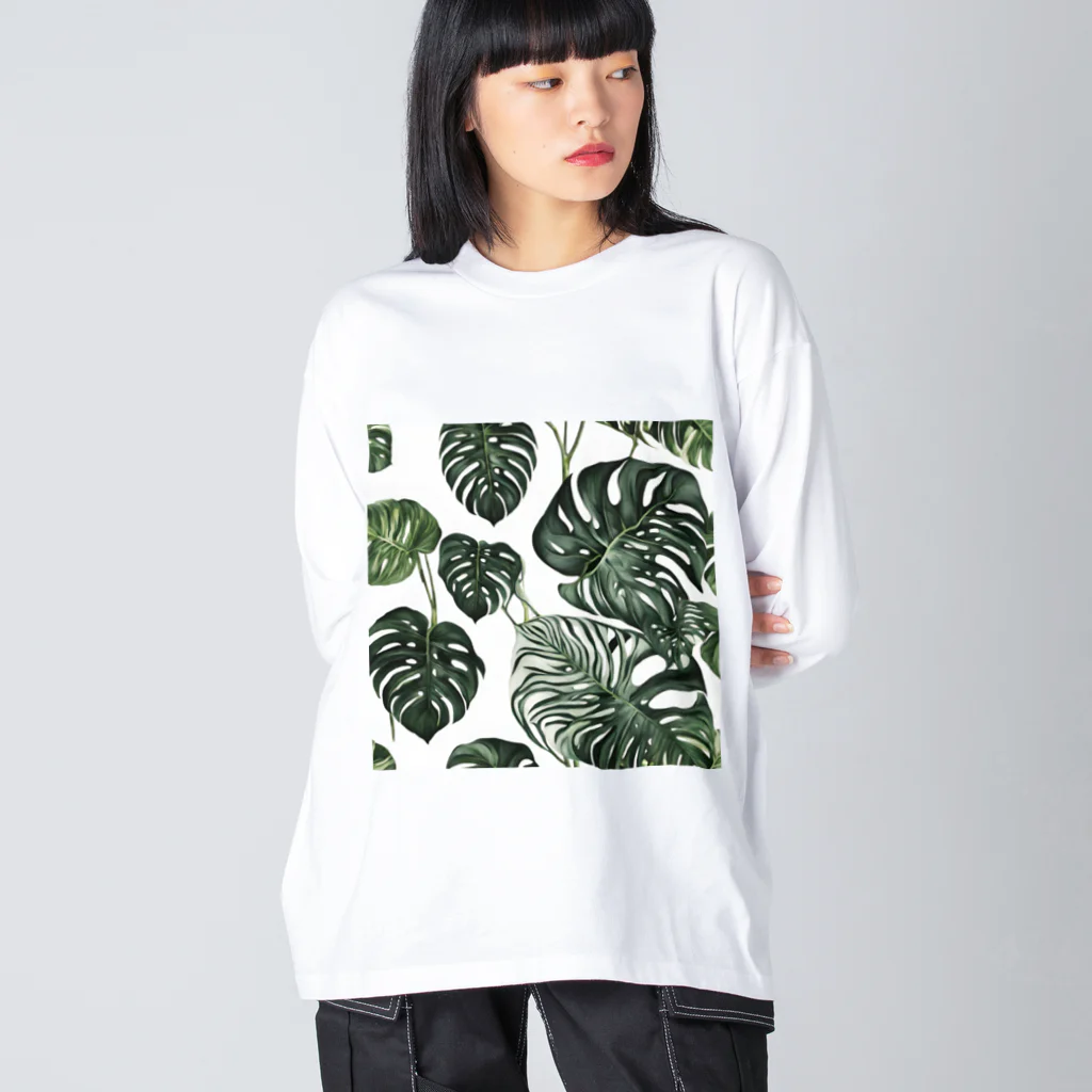 アガベマンの斑入りモンステラグッズ Big Long Sleeve T-Shirt