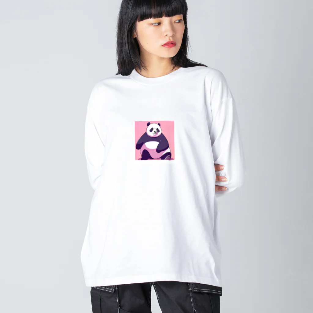 木馬の太っちょパンダ ビッグシルエットロングスリーブTシャツ