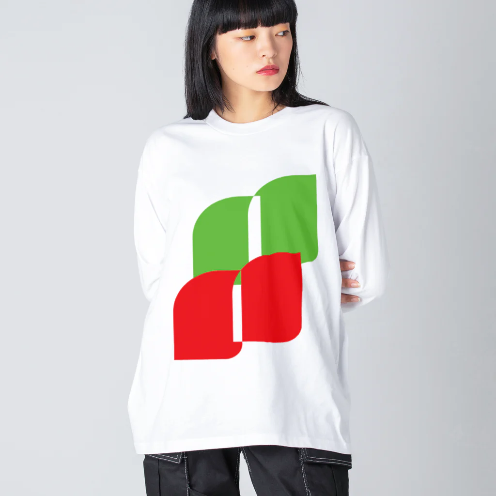 minimaltのミニマリズムデザインな気分　葉っぱ ビッグシルエットロングスリーブTシャツ