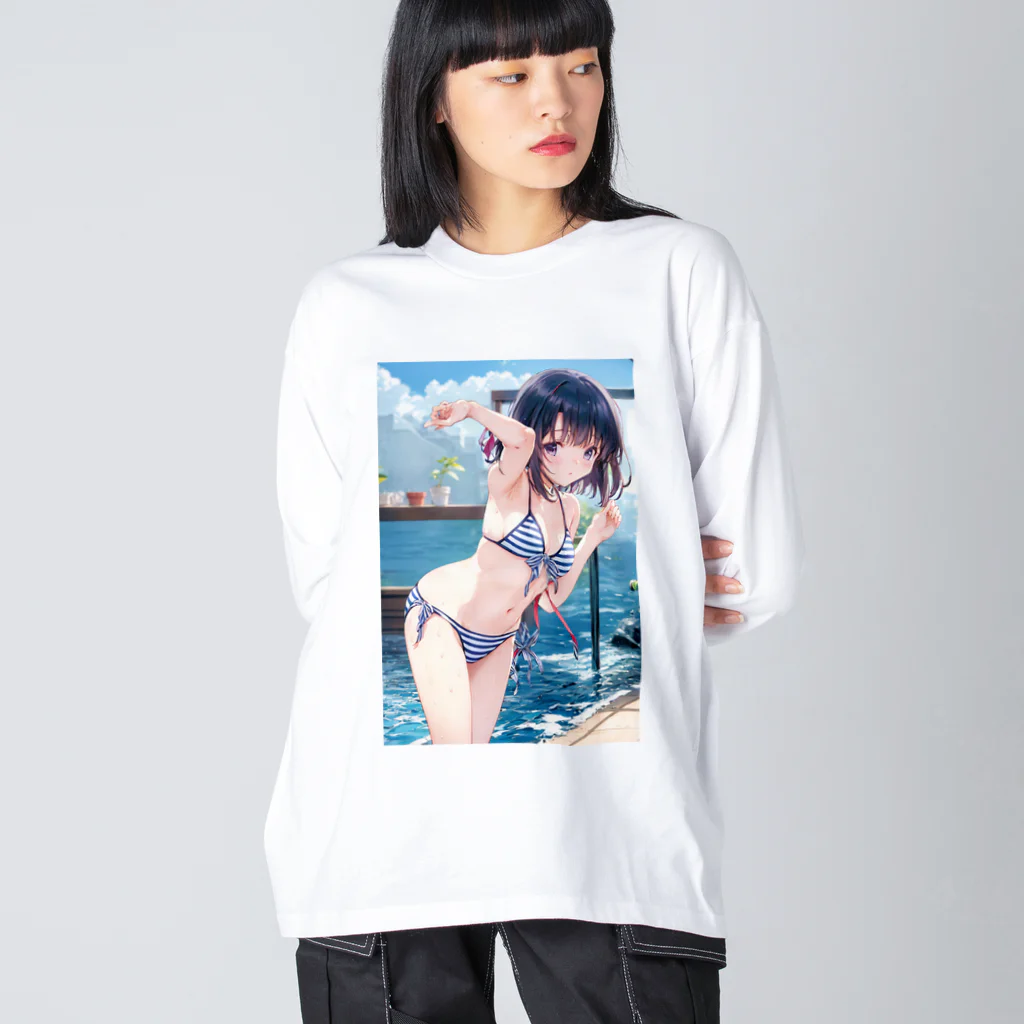 仮想の妖精たち: AI美少女の魅力のデジタル夢幻アートシリーズ Big Long Sleeve T-Shirt