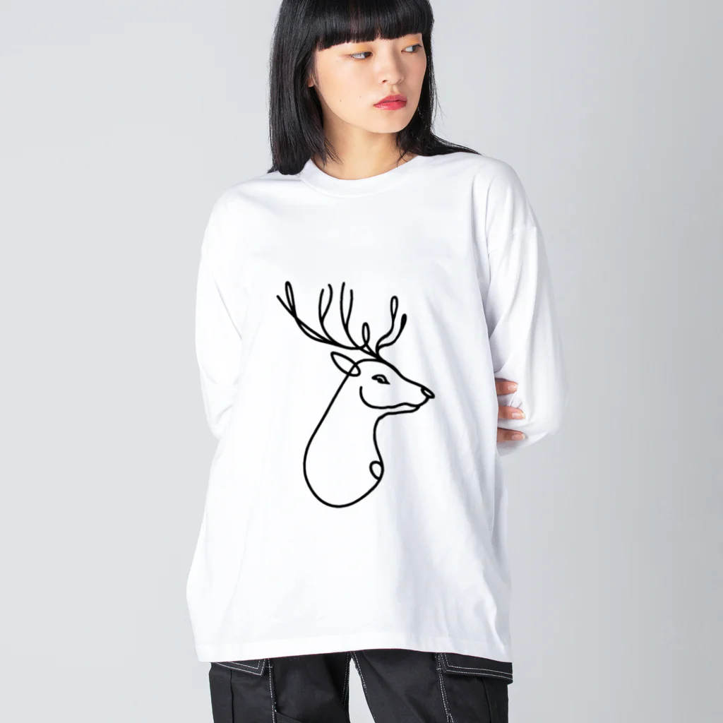 niko&PANDA shopのシンプル・トナカイ Big Long Sleeve T-Shirt