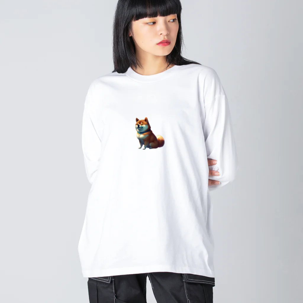 どうぶつ王国のぷくぷく柴犬 ビッグシルエットロングスリーブTシャツ