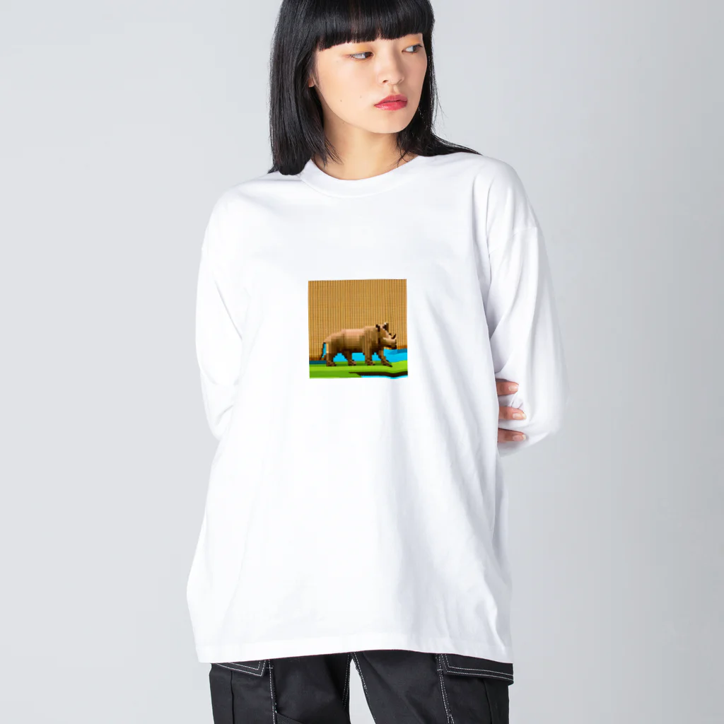 Zep11138のドット絵サイ ビッグシルエットロングスリーブTシャツ