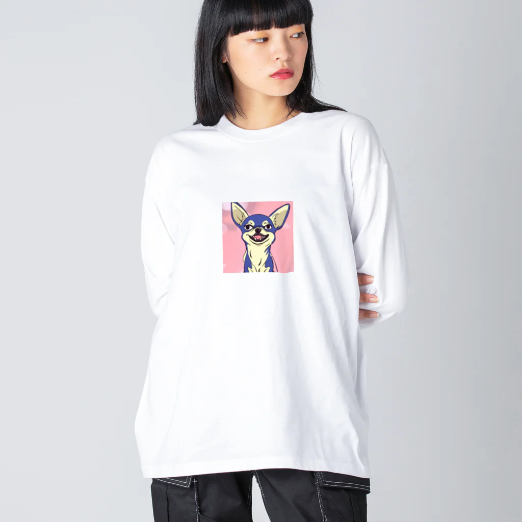 kuchibueyaのチワワ　 Big Long Sleeve T-Shirt