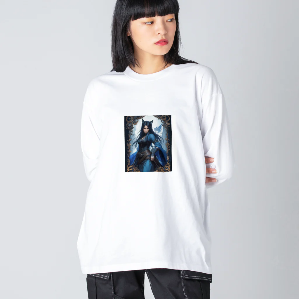 ZZRR12の「狐魔女の蒼き炎」 ： "The Azure Flames of the Fox Witch" Big Long Sleeve T-Shirt
