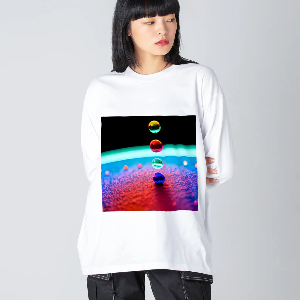 でおきしりぼ子の実験室のParticles‘ World(AI -Aided Design)-Square Pics Big Long Sleeve T-Shirt