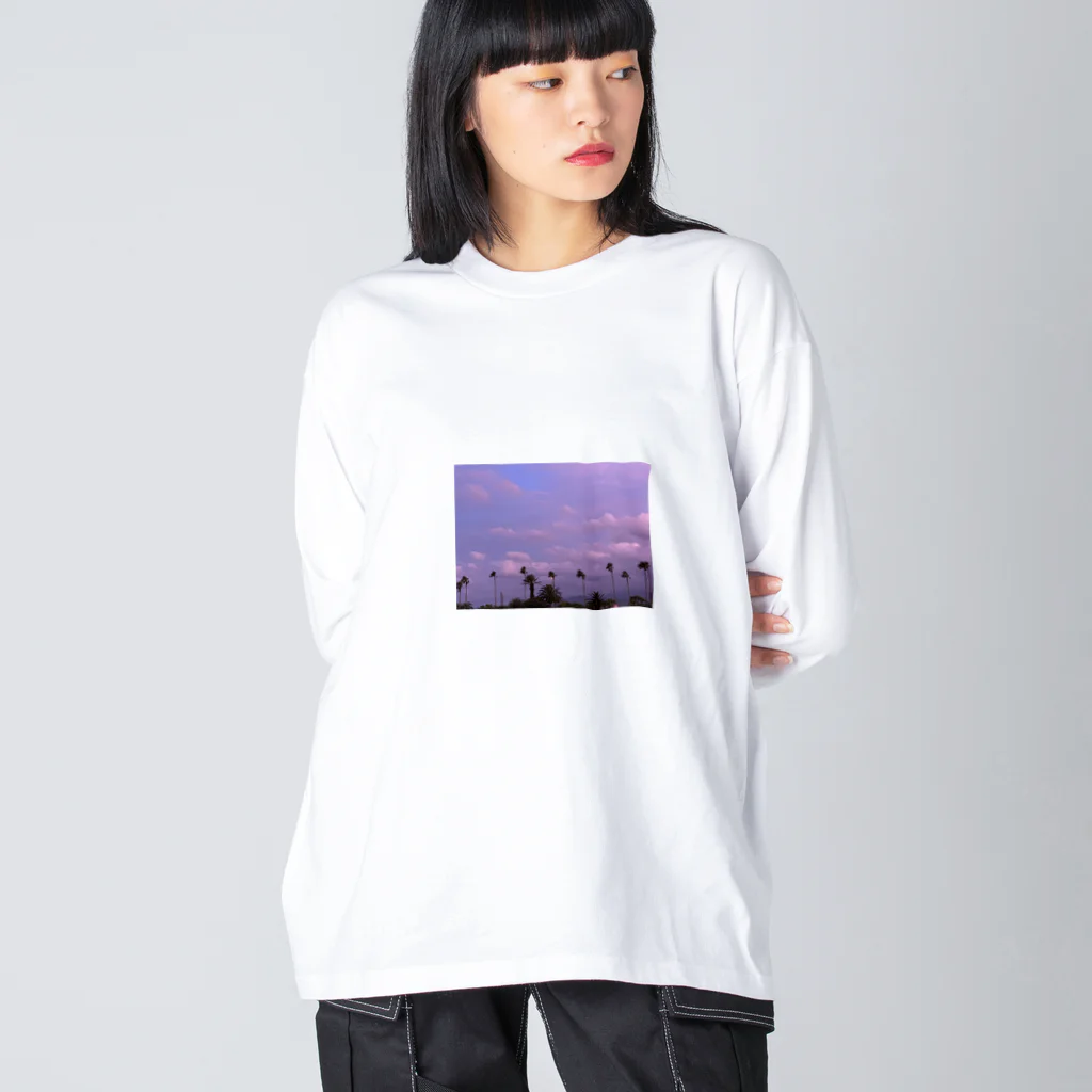 玉手箱の南国の冬空 ビッグシルエットロングスリーブTシャツ