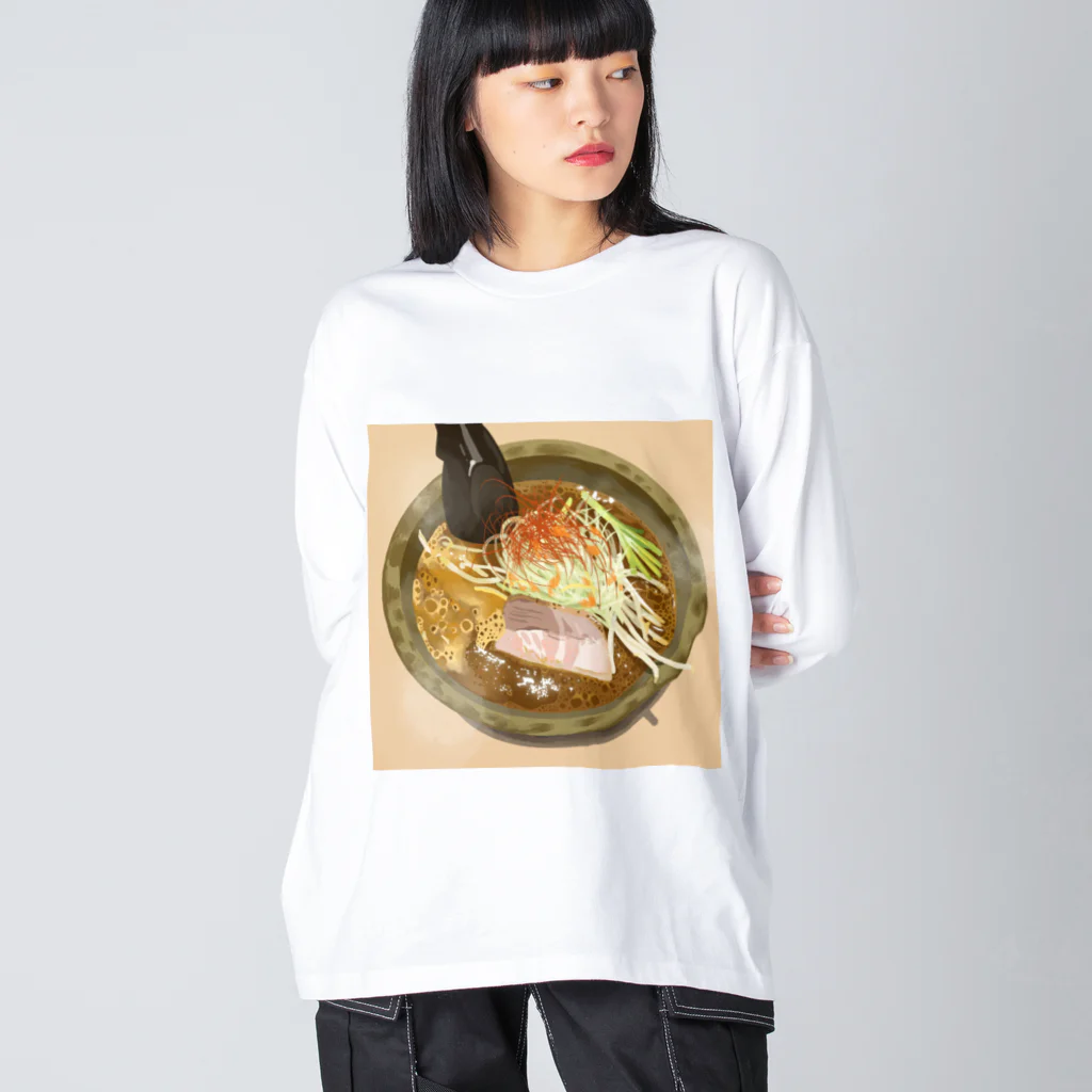 渡邊野乃香のお店のラーメン2 ビッグシルエットロングスリーブTシャツ