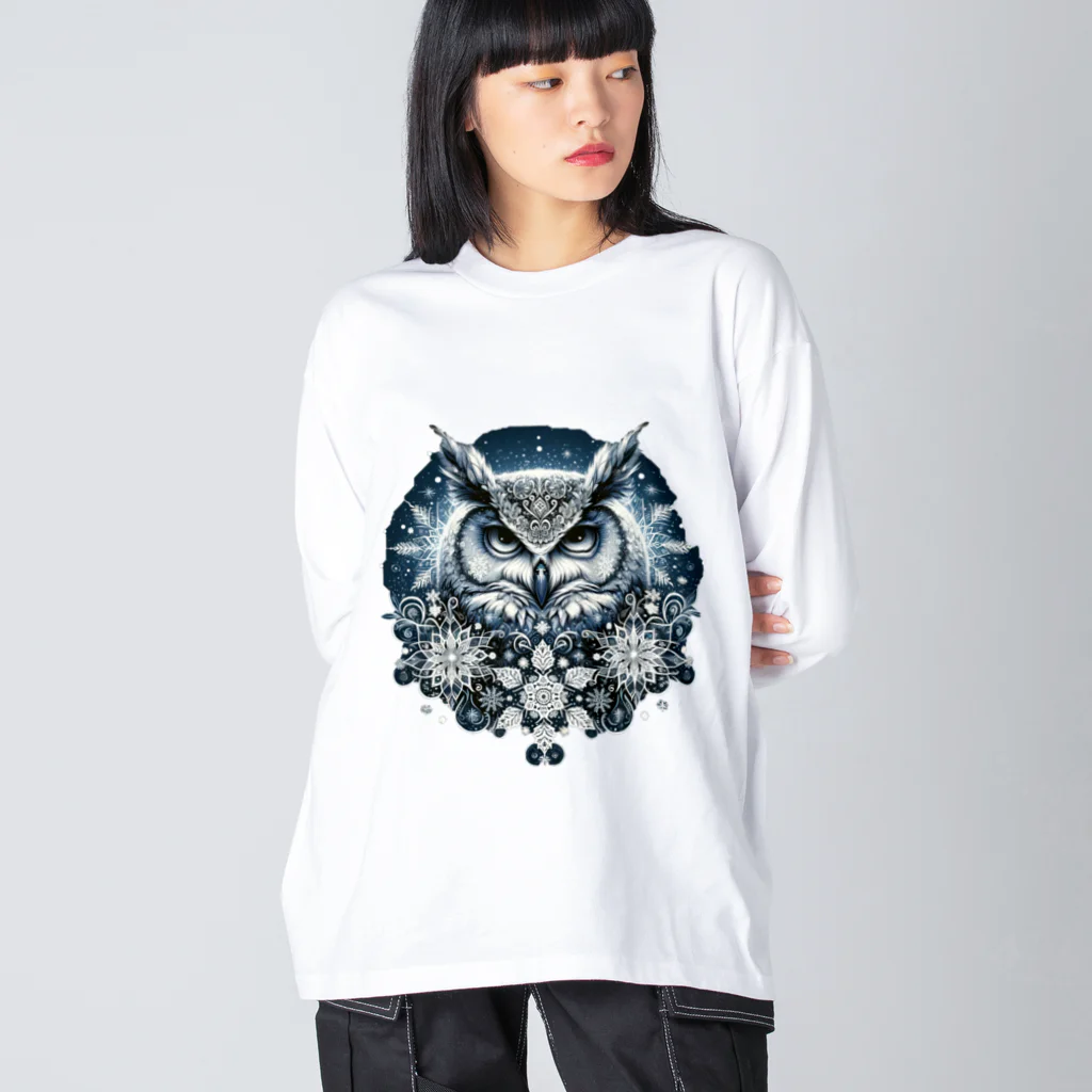 niko&PANDA shopのフクロウリース Big Long Sleeve T-Shirt