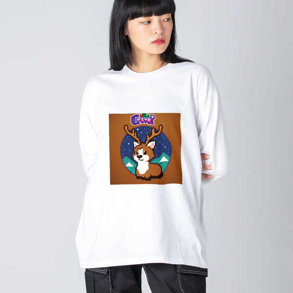 おしゃれなグッズ集のトナカイのドット絵　トナドット Big Long Sleeve T-Shirt