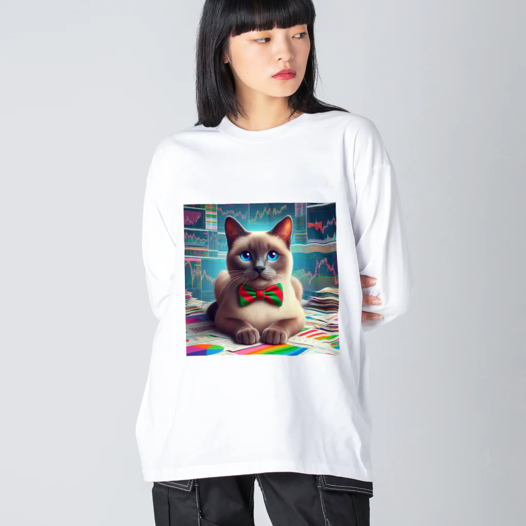 ニャーちゃんショップのトレーダーキャット ビッグシルエットロングスリーブTシャツ