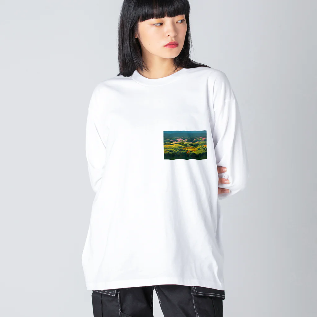 ac jungleの色彩豊かな自然風景 ビッグシルエットロングスリーブTシャツ