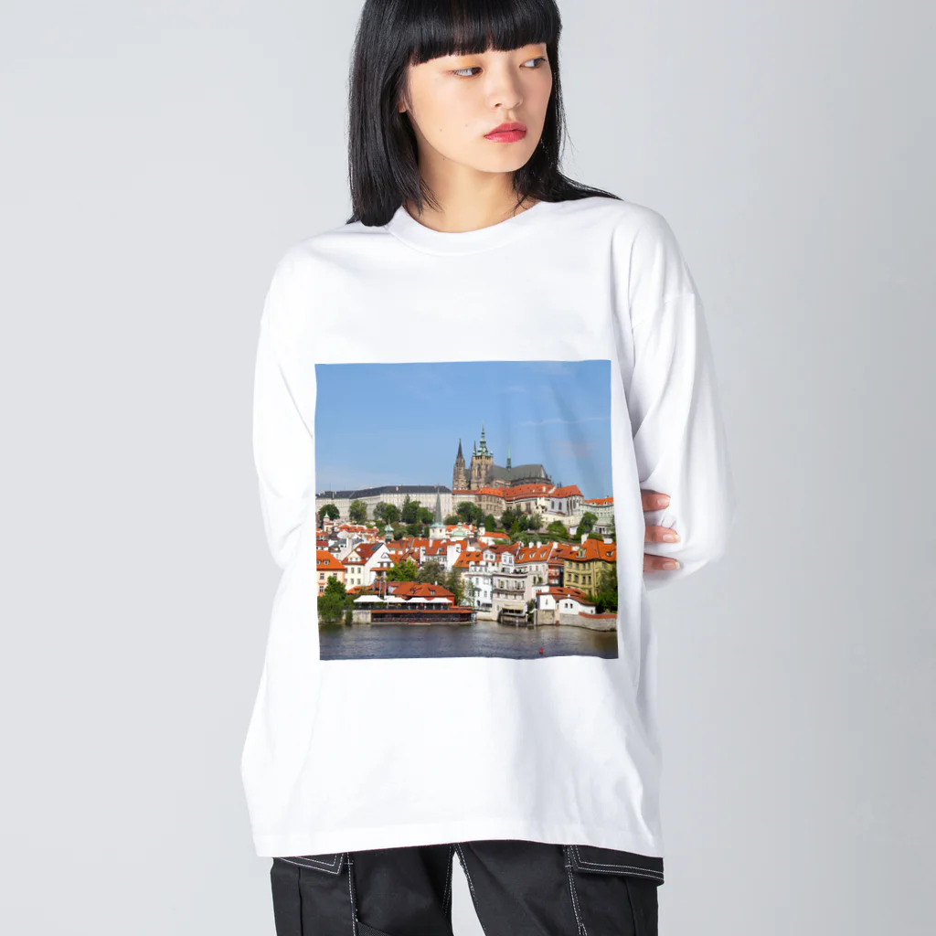bitpiyoのプラハ城 ビッグシルエットロングスリーブTシャツ