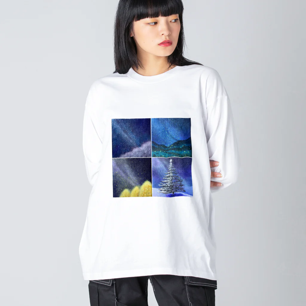 KEIKO's art factoryの「四季と星」の4部作 Big Long Sleeve T-Shirt