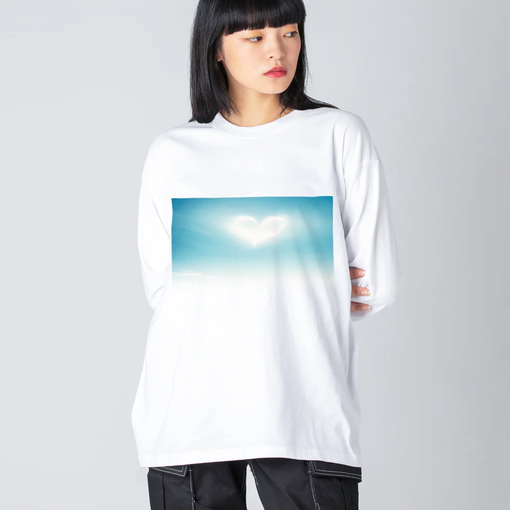 すずきいくやのハートの雲 ビッグシルエットロングスリーブTシャツ