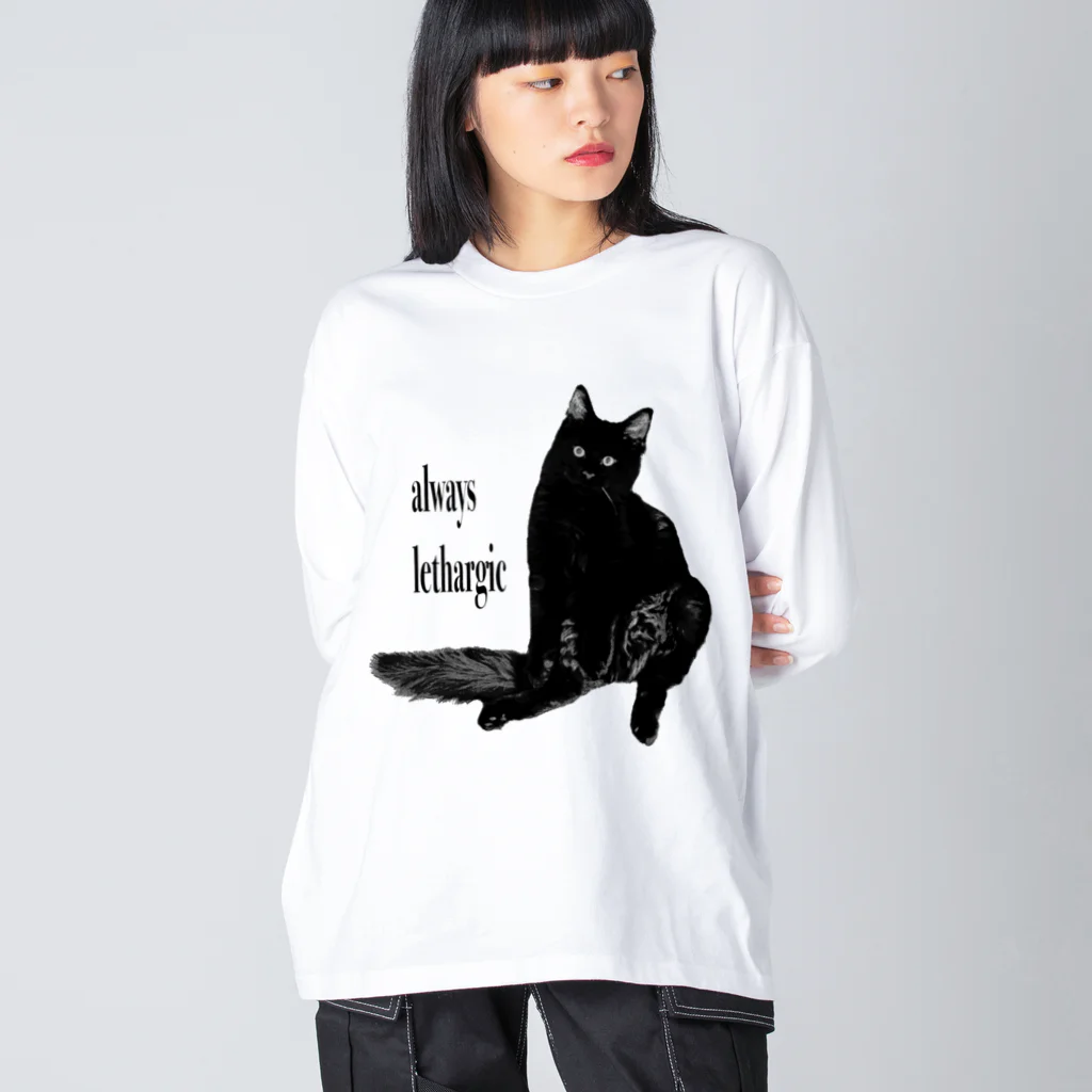 Cat is Godのalways lethargic ビッグシルエットロングスリーブTシャツ