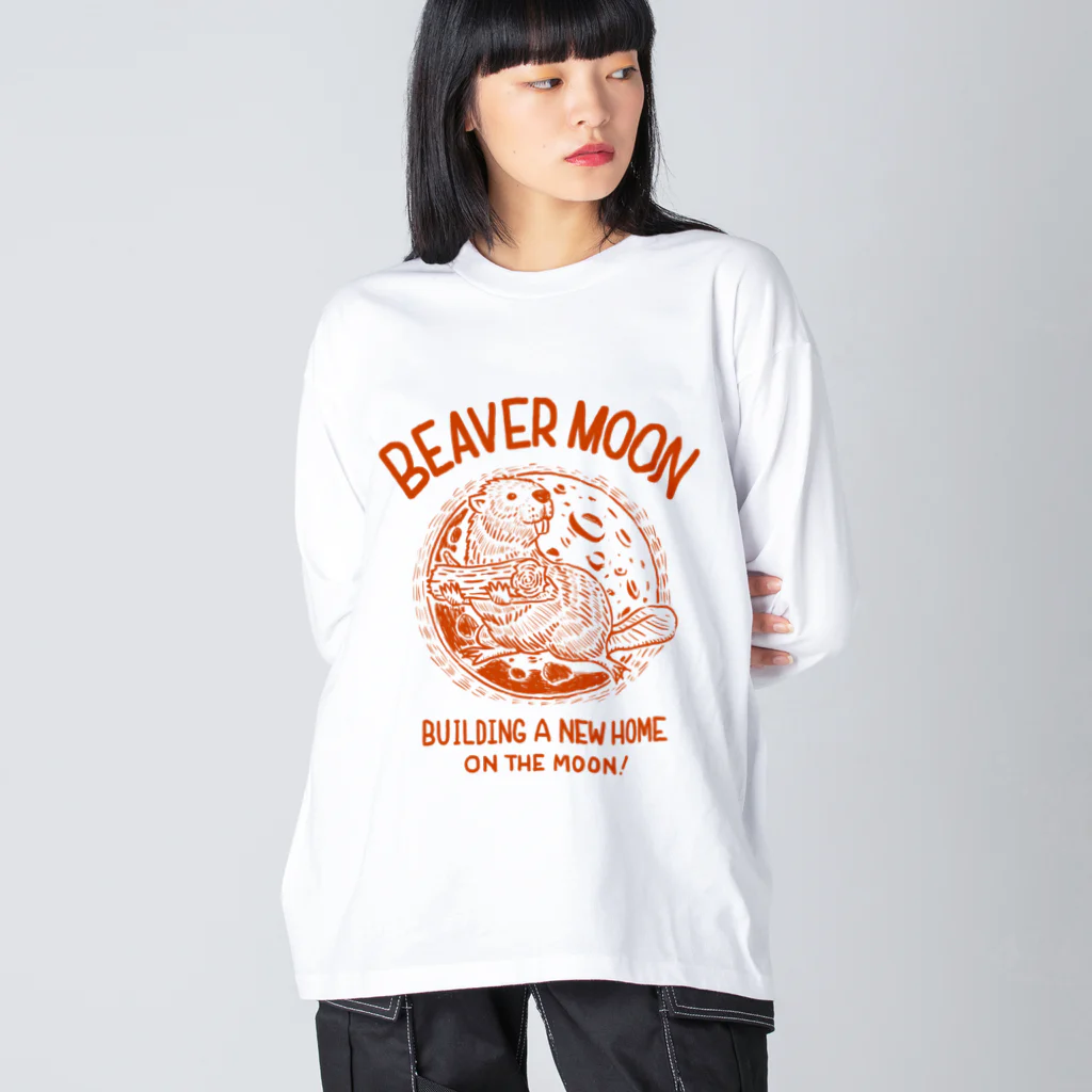 indigo_blue_moonのbeaver moon (ビーバームーン) Big Long Sleeve T-Shirt