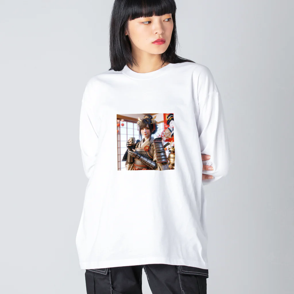 たまき工房の呑(どん)女武士の正月 Big Long Sleeve T-Shirt