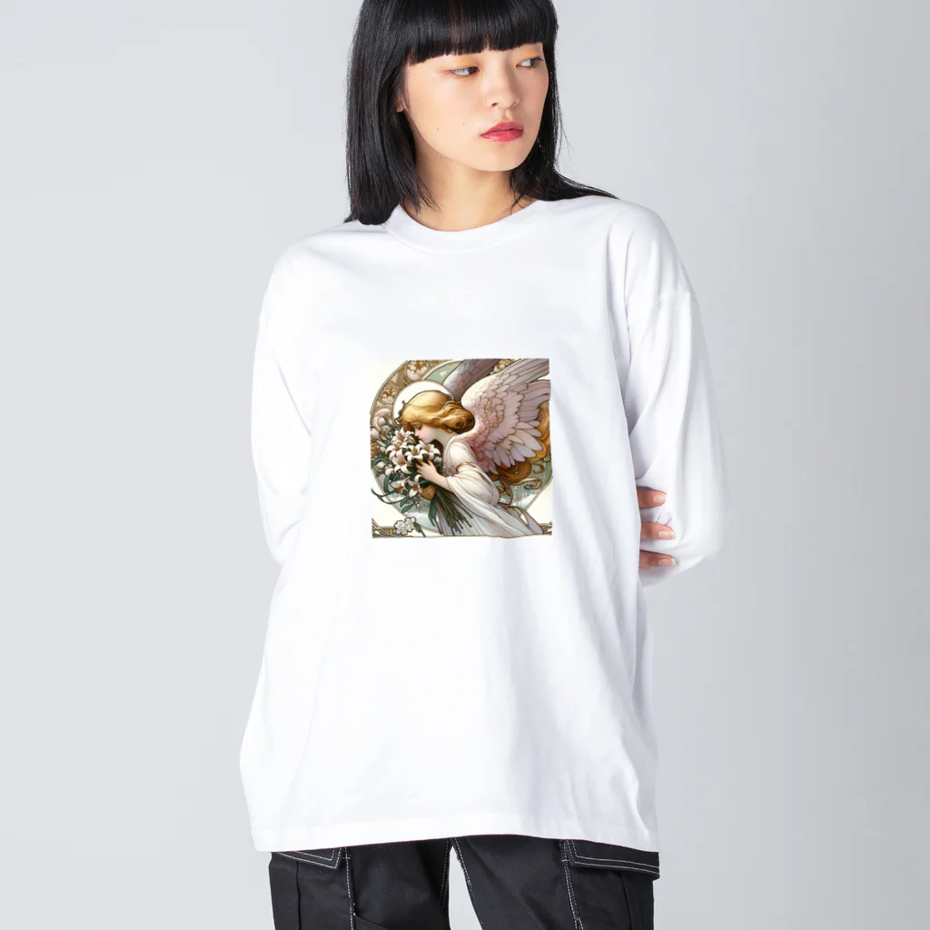 たまき工房の花天使　アール・ヌーヴォー風 Big Long Sleeve T-Shirt