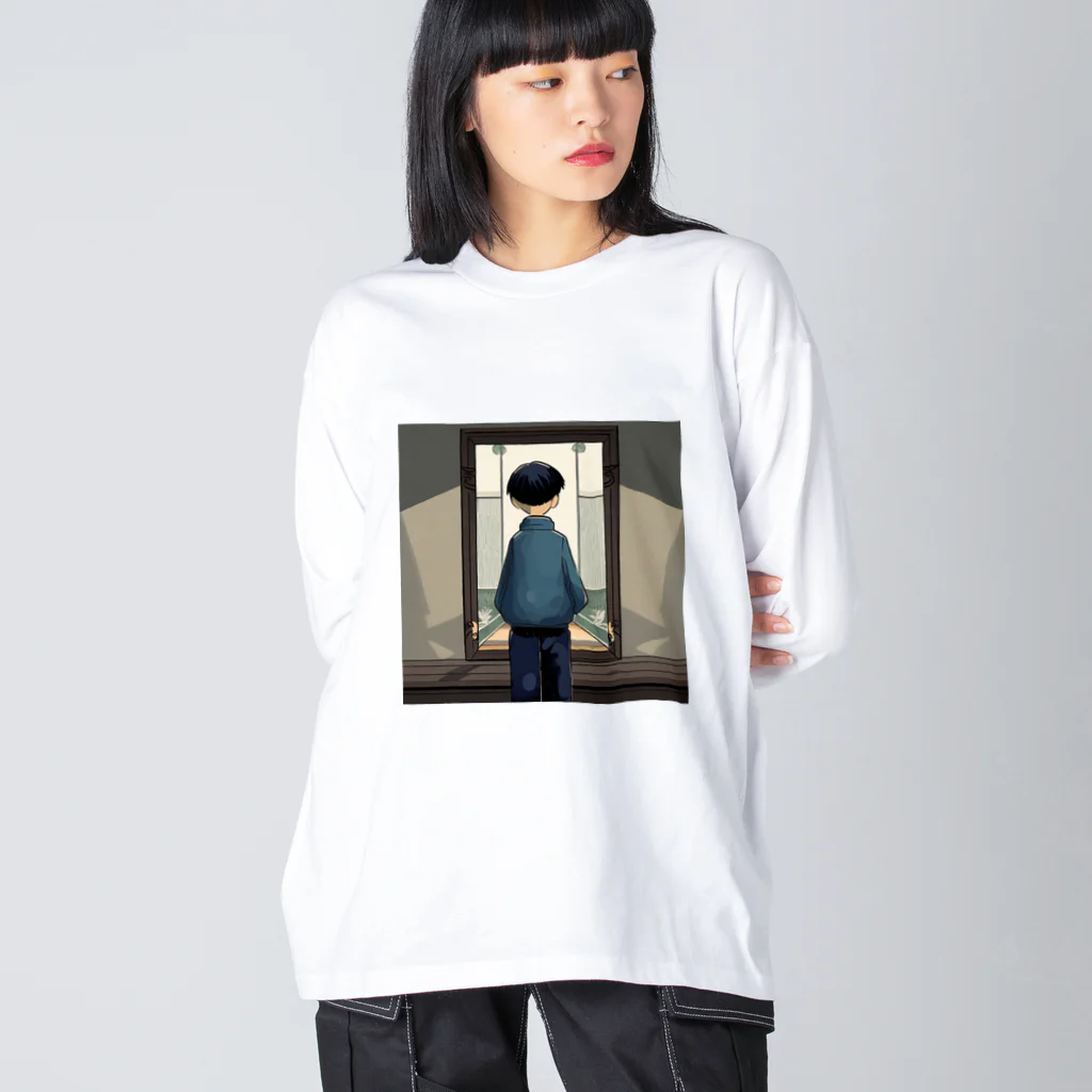 みとみとショップの孤独な少年　 Big Long Sleeve T-Shirt