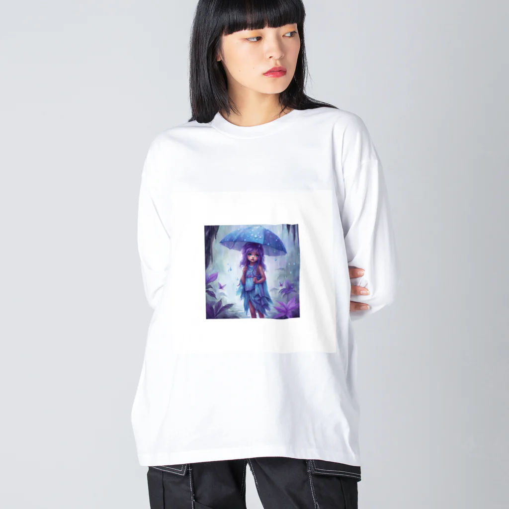 ウィリーの雑貨屋さんのAlone in the Purple Rain Big Long Sleeve T-Shirt